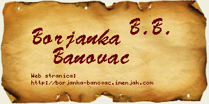 Borjanka Banovac vizit kartica